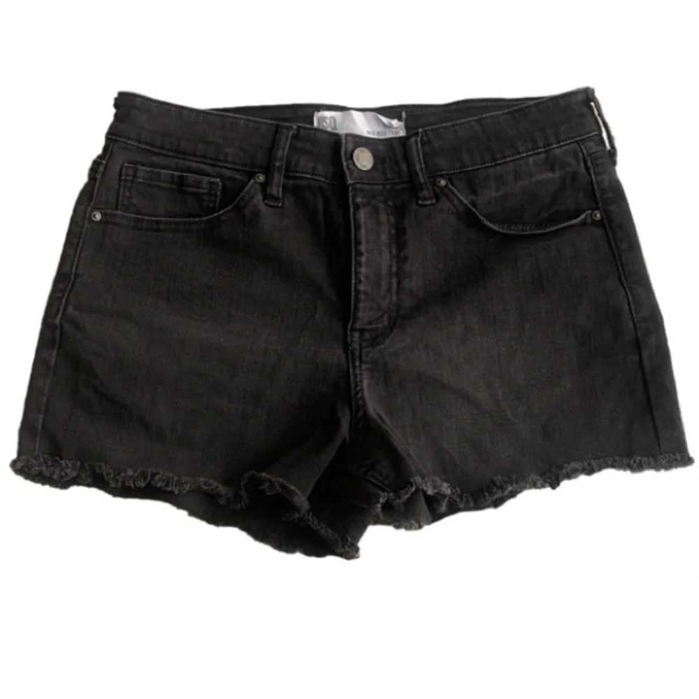 RSQ Black Mid-Rise Cutoff Fray Denim Jean Shorts - Picture 1 of 6